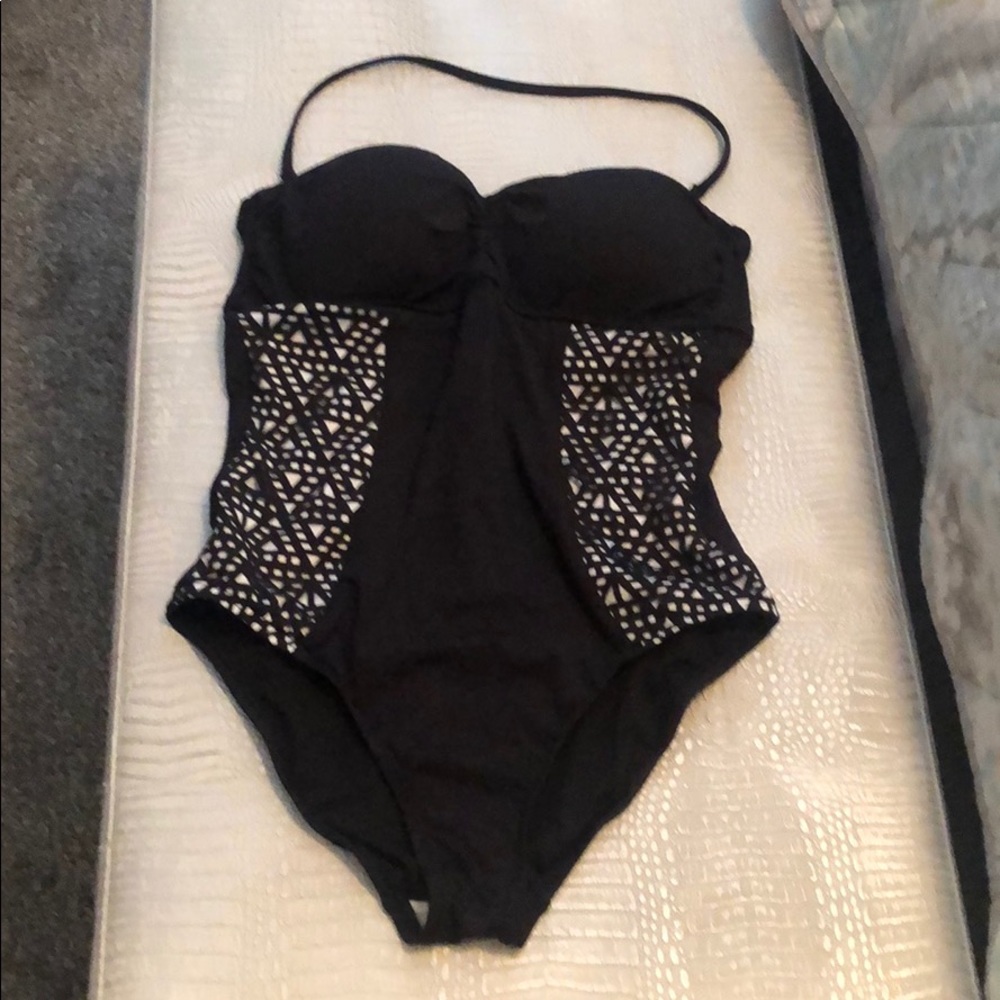Kenneth Cole full piece black swim suit.